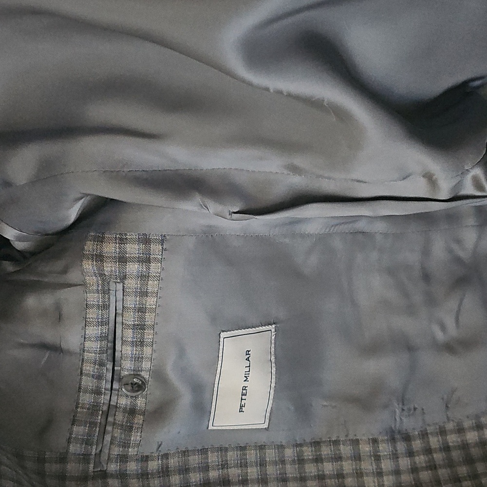 Peter Millar blue/Grey Plaid blazer, size 40S - Picture 6 of 8